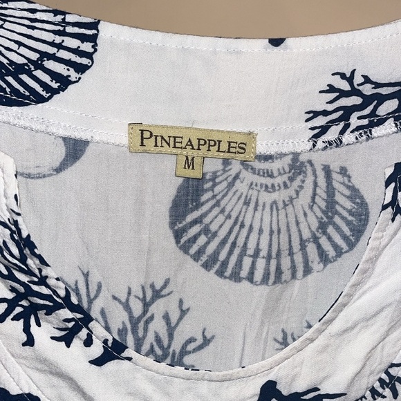 PineApples tunic styled ocean vibe top size medium - Picture 4 of 8